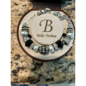 Bella Perlina black and silver charm bracelet - new/never worn